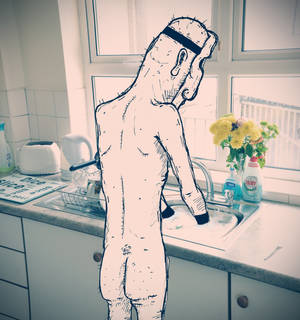 Billy the killer doing the dishes by dsaintd Billy the killer doing the dishes by dsaintd