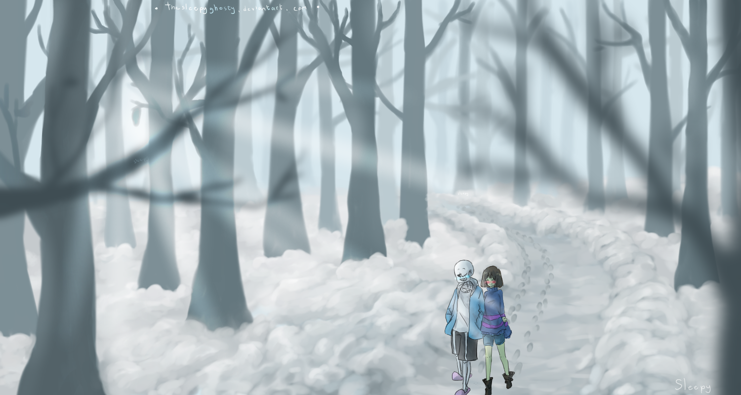 A Walk In The Snowdin Forest By Thesleepyghosty On Deviantart A Walk In The Snowdin Forest By Thesleepyghosty On Deviantart