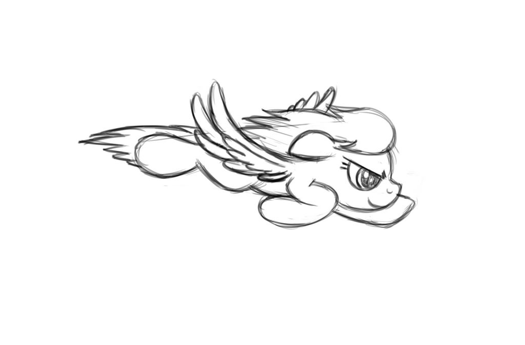 Sketch: Flying Rainbow Dash