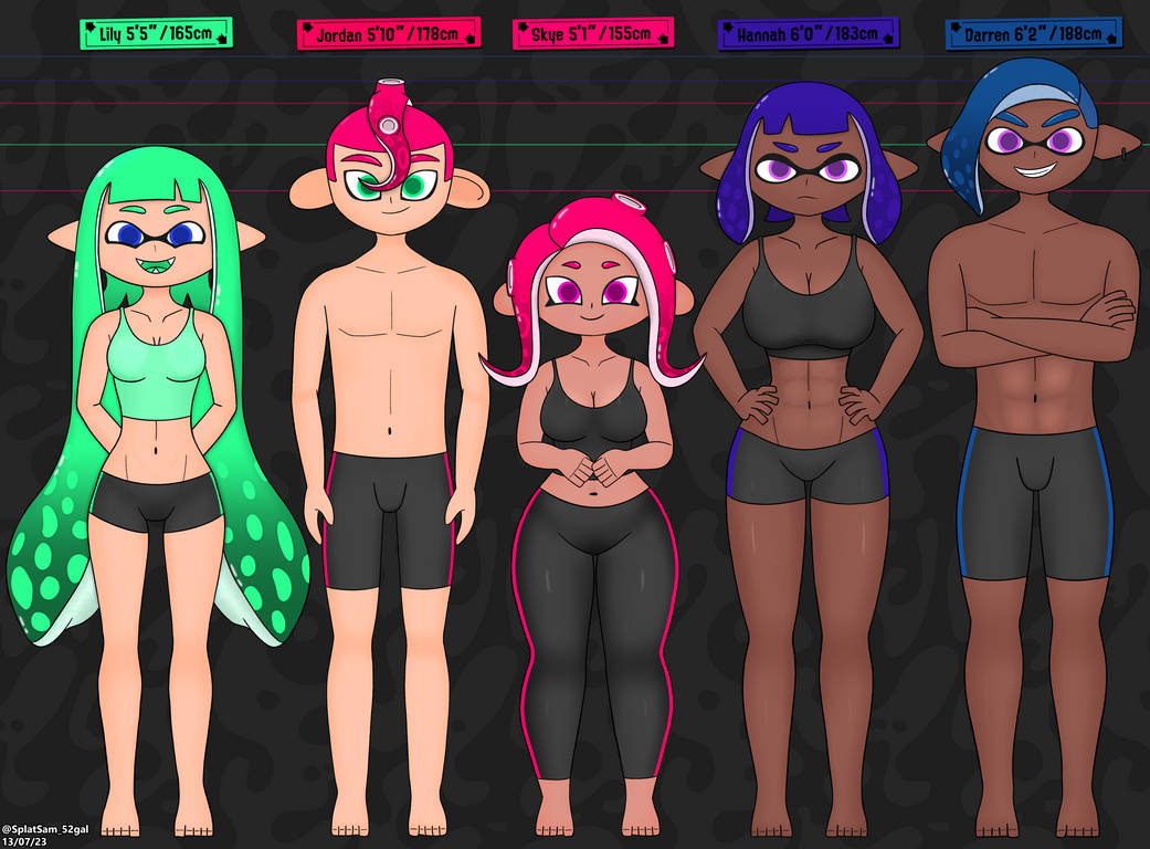 Radical Tentacles Refs+Height Chart B (Splatoon) by SplatSam on DeviantArt