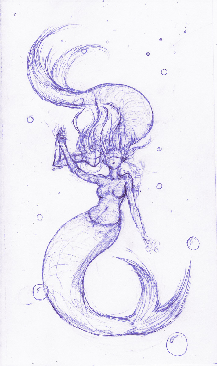 Beneath the waves sketch