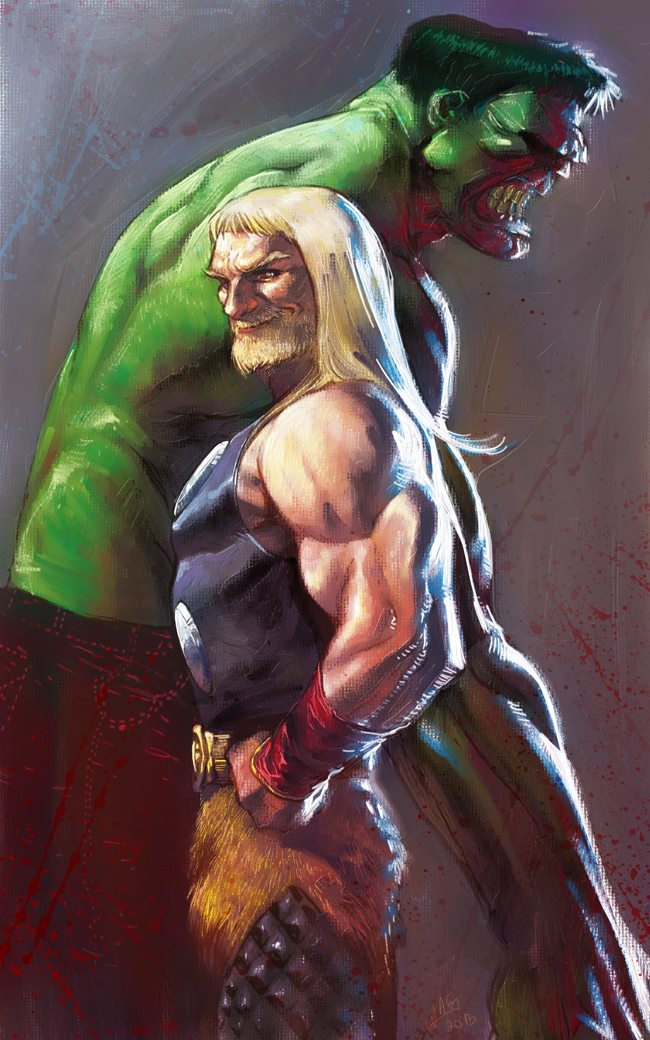 Thor e Hulk colorido