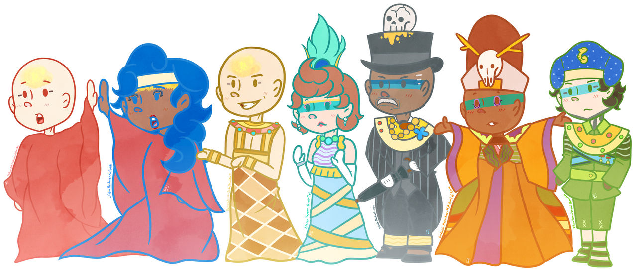 LA Opera Akhnaten Chibi Gang by postcretaceous on DeviantArt