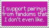 i support pairings for fandoms that i dont even like