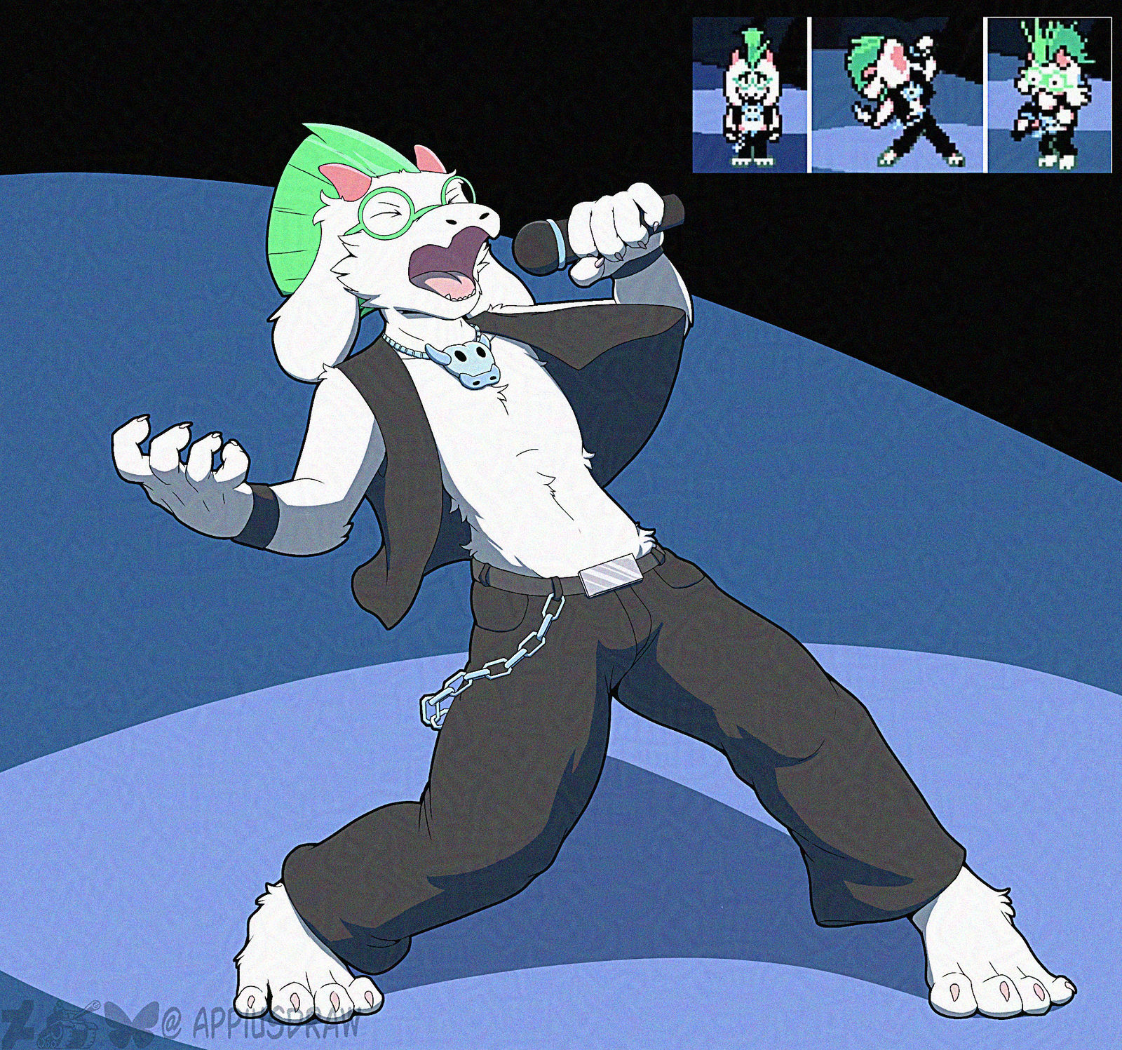 Singer Ralsei Rockstar Ralsei by AppiusDraw on DeviantArt