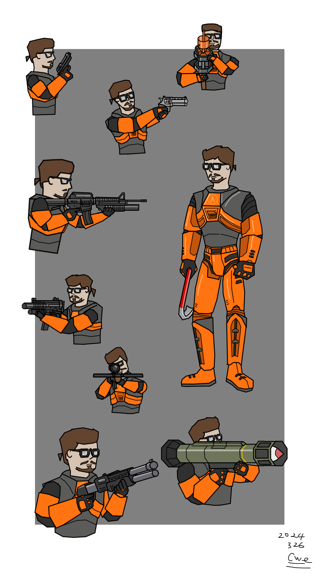 Gordon Freeman Deviantart Gordon Freeman With Every Weapons (HL1998) by CWE99999999000 on DeviantArt