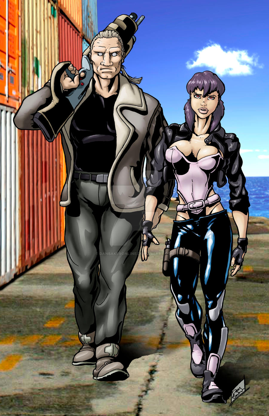 Batou and Major Kusanagi