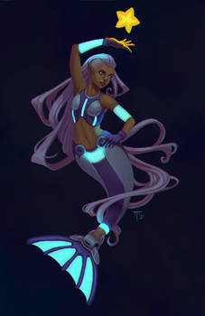 Neon Cyber Mermaid