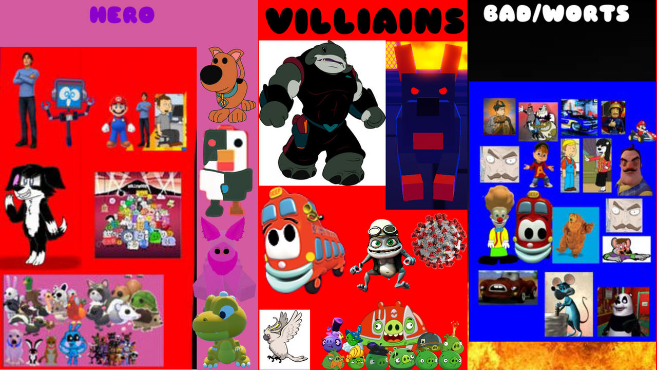Bad Character Deviantart HERO CHARACTERS TO VILLIAINS BAD AND WORTS by UTAEVELYNSTUDIOSFAN on ...