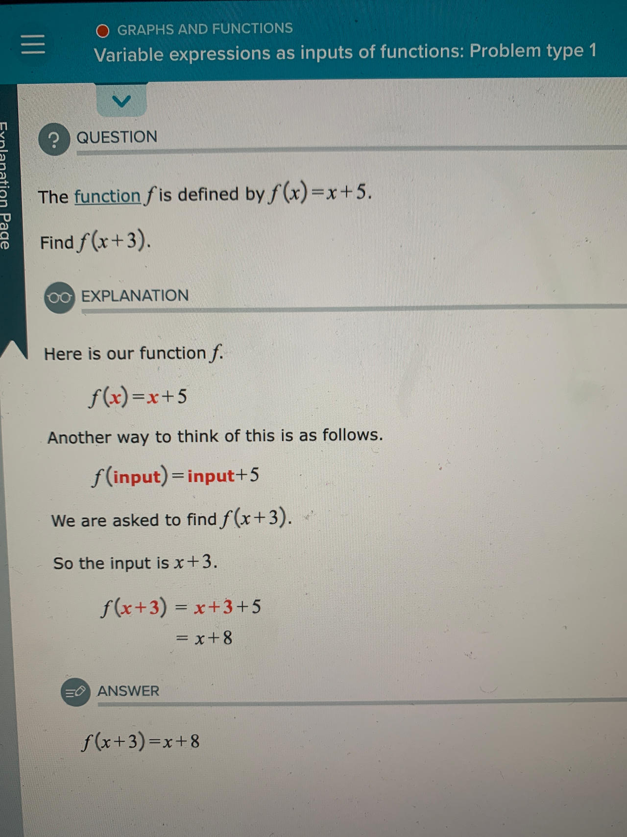 Math: Variable expression as inputs of functions 2 by ...