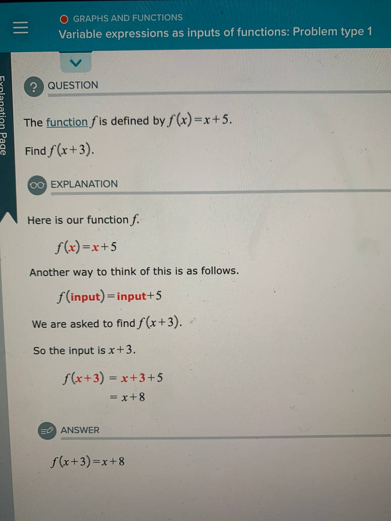 Math: Variable expression as inputs of functions 2 by ...