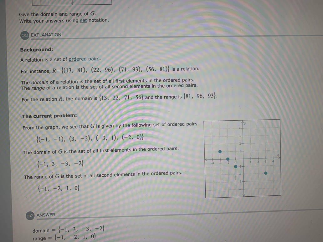 Math: Domain and Range from the graph of discrete by ...