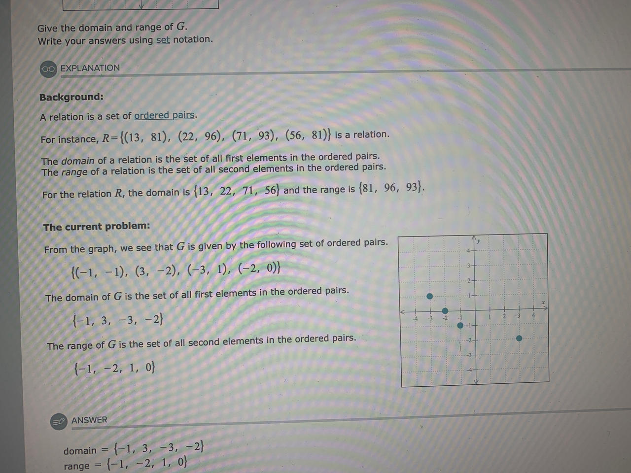 Math: Domain and Range from the graph of discrete by ...