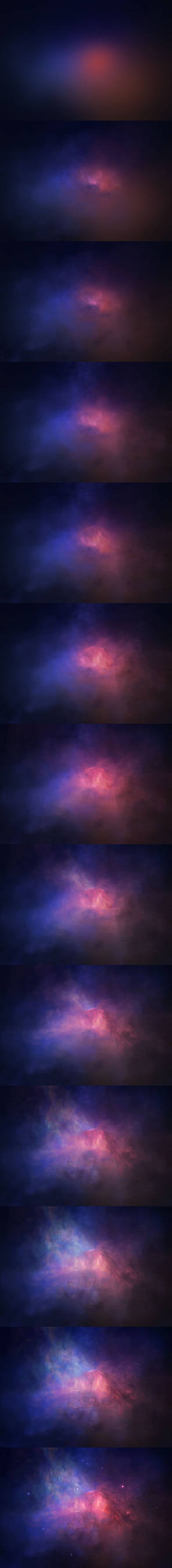 Random nebula - painting process