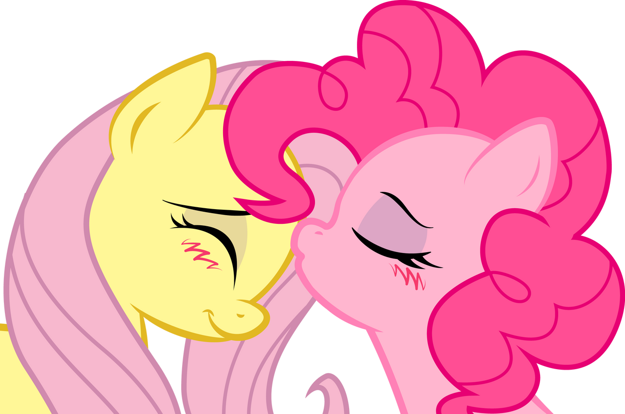 Fluttershy and Pinkie Pie: sweet kiss by KennyKlent on DeviantArt