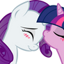 Rarity and Twilight: sweet kiss
