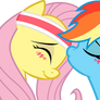 Dash and Fluttershy: sweet kiss