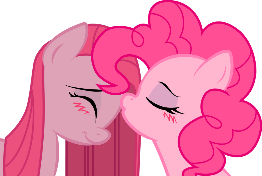 Pinkie and Pinkamena: sweet kiss
