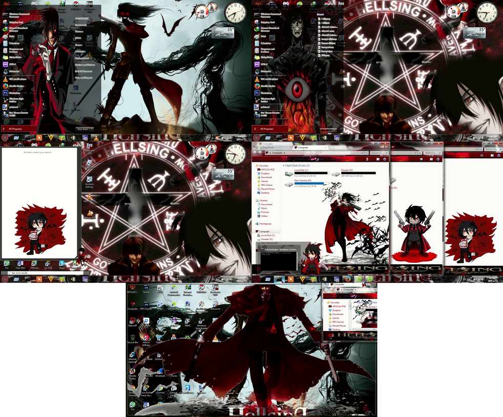 Alucard Hellsing Hellsing Ultimate Windows 7 Theme By Darklord961