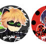 Miraculous Ladybug Button Pins