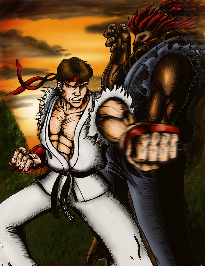 Akuma Ryu Rivalry Street Fighter : Ryu vs Akuma by ftzone1 on DeviantArt