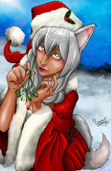 Christmas Silver Wolf