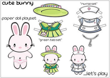 cute bunny paper doll