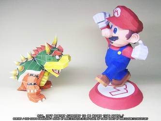 Paper Mario vs Paper Bowser