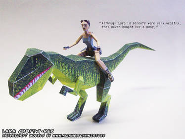 Lara and the T-Rex papercraft