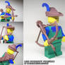 papercraft LEGO Forestman with bow+arrow