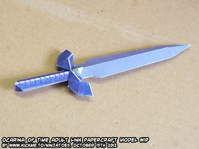 Papercraft Zelda OoT Menu Link Master Sword test