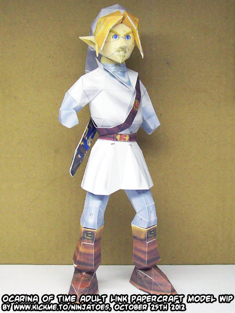 Papercraft Zelda OoT Menu Link look ma, no hands!