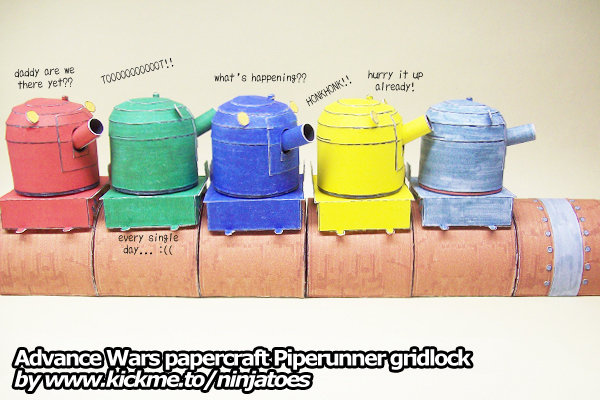 Papercraft Advance Wars Piperunner gridlock