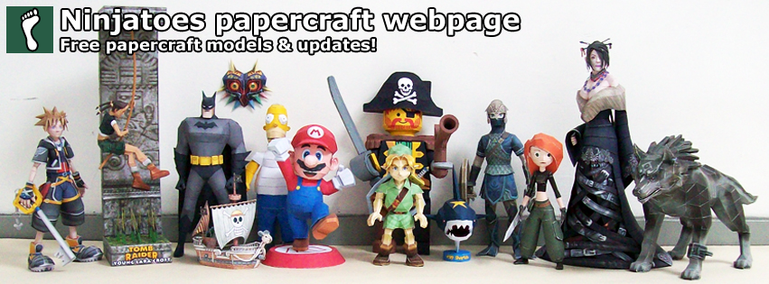 Ninjatoes papercraft webpage banner