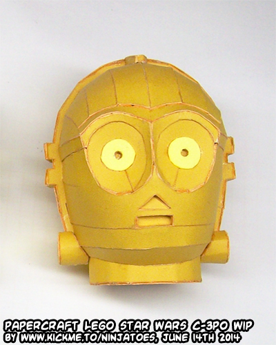 papercraft LEGO Star Wars C-3PO droids WIP7