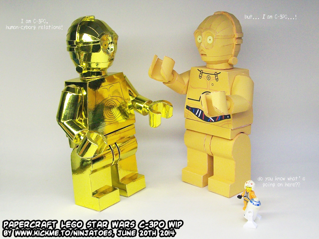 papercraft LEGO Threepio meets paper LEGO Threepio