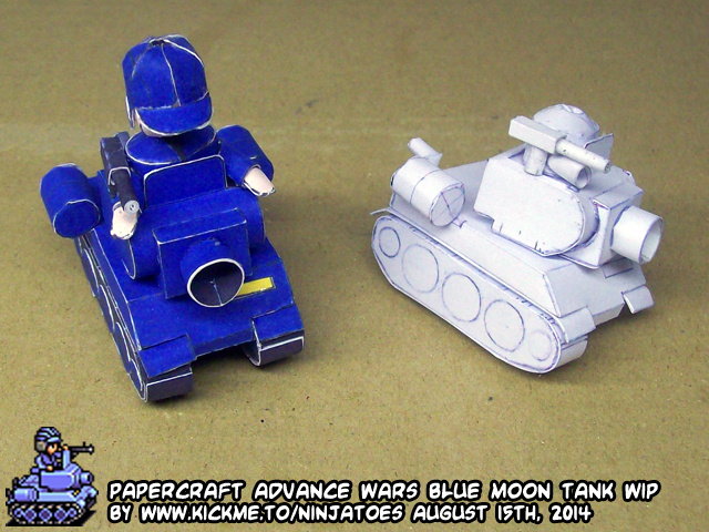 Papercraft Advance Wars Blue Moon Tank WIP5