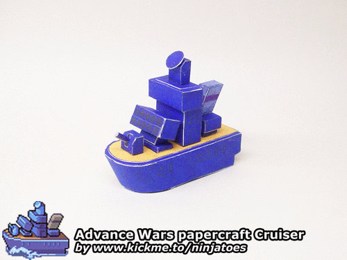 Papercraft Rotation Papercraft Advance Wars Blue Moon Cruiser rotation by ...