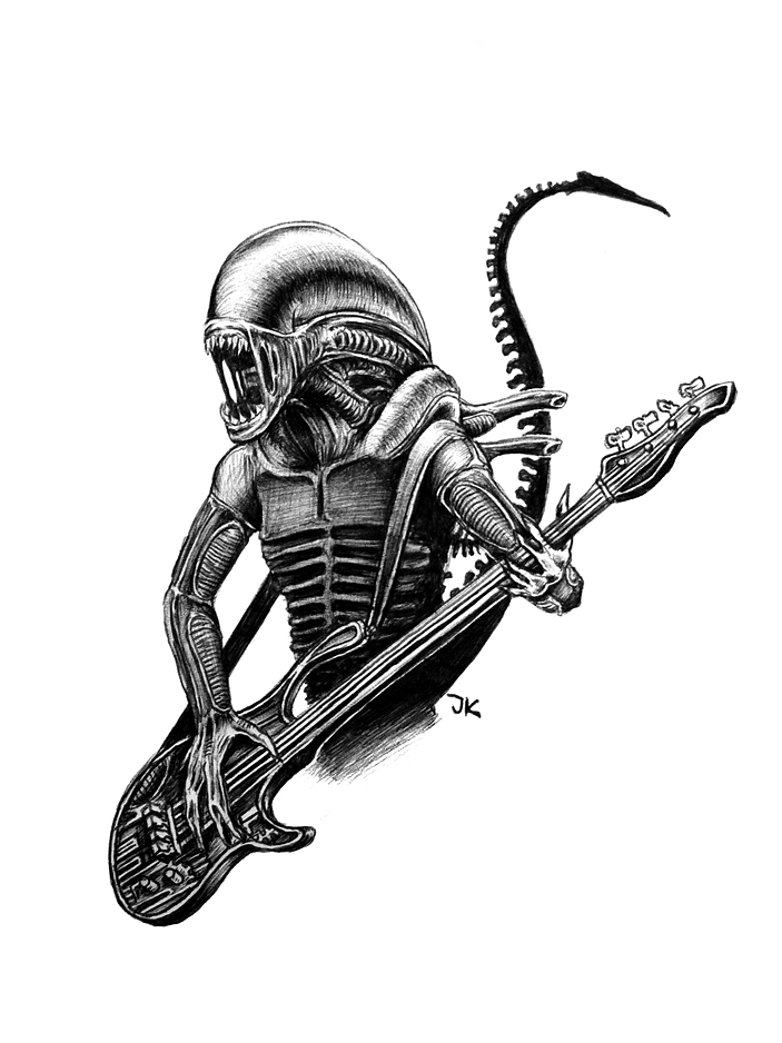 Alien bass player