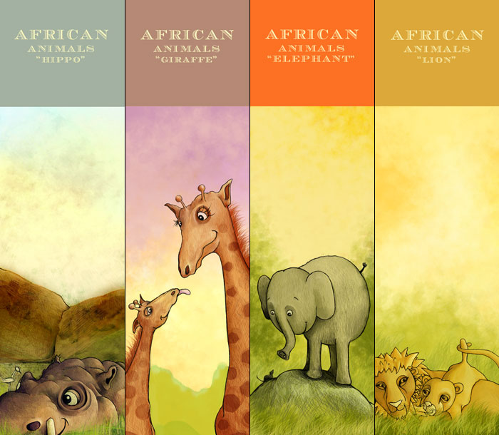 African Animals - Bookmarks