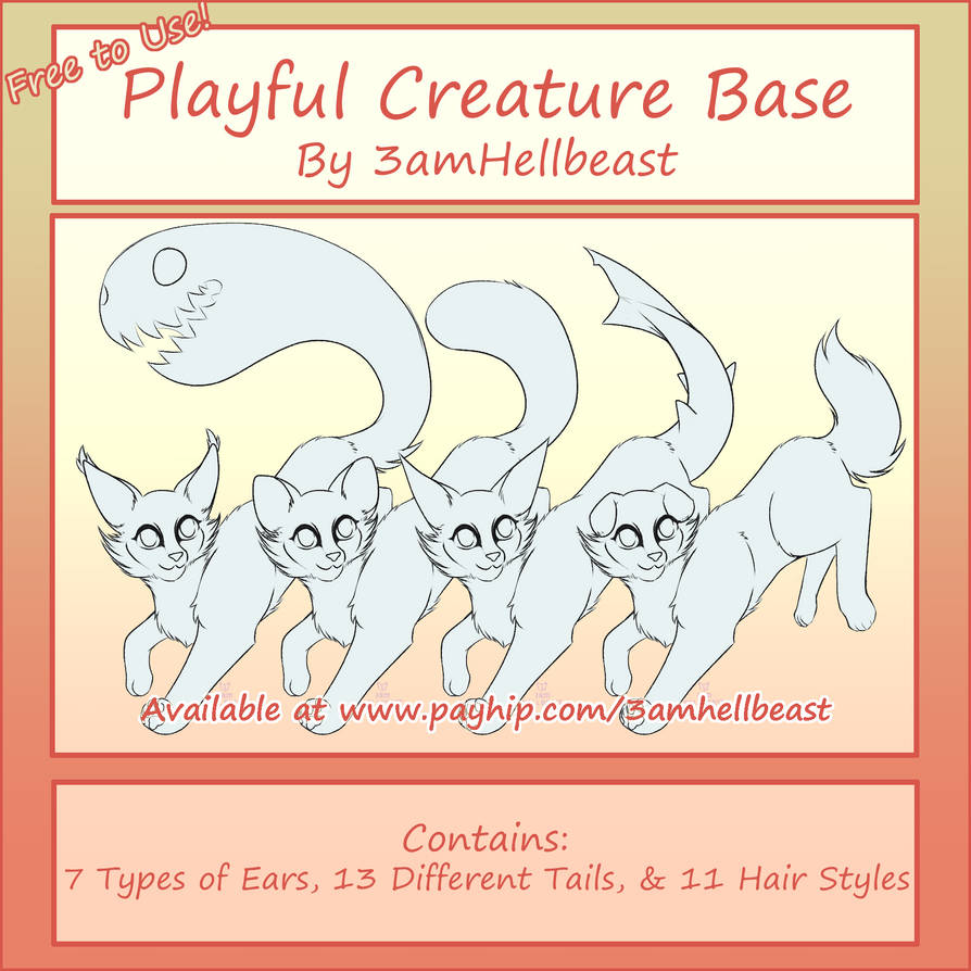 F2U Playful Creature Base by 3amHellbeast on DeviantArt