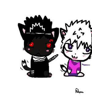 Hiei and Killua kitties :3