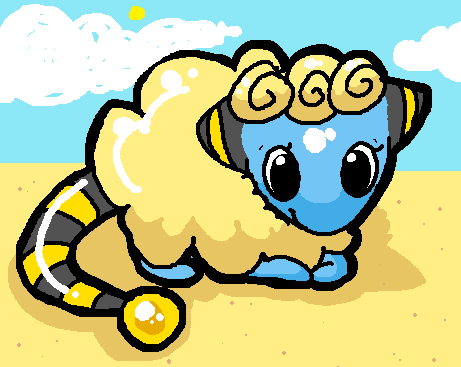 Mareep at the beach