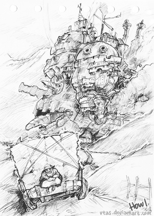 sketch - howl's moving castle by vtas on DeviantArt