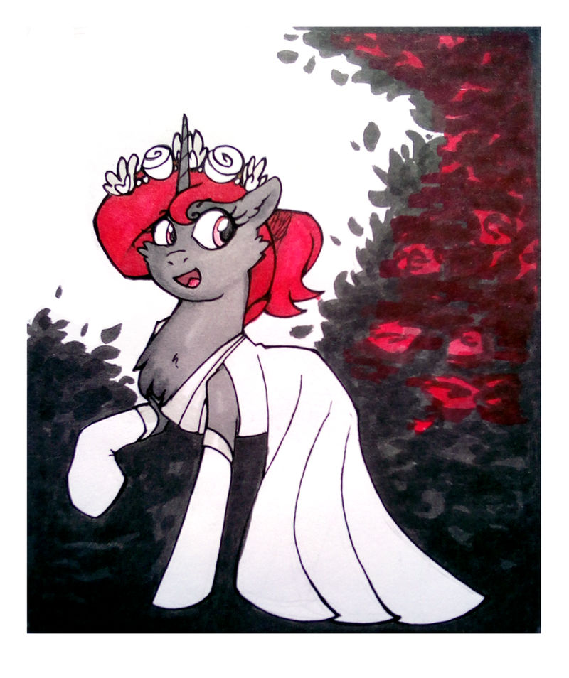 White flower-crown pone