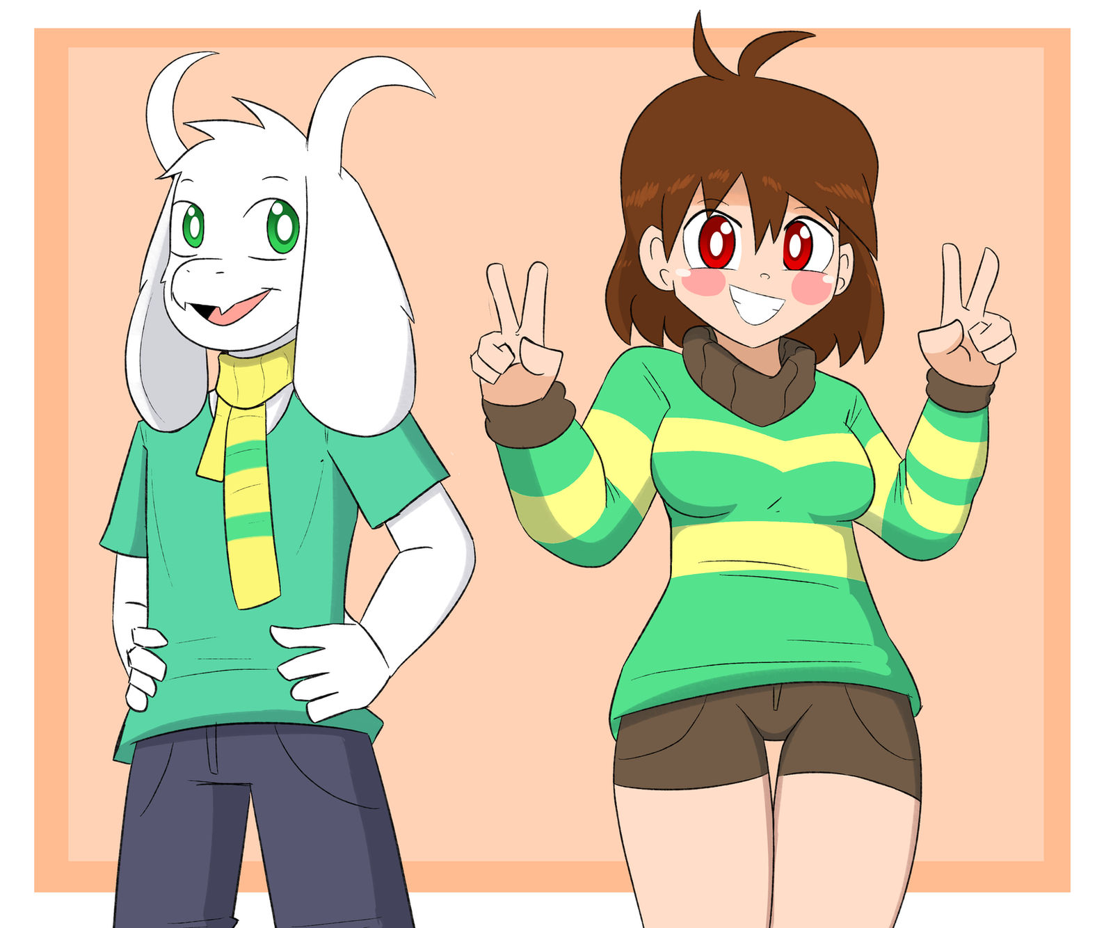 Asriel and Chara by TheBlackSunKing on DeviantArt