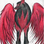 Red winged dark wolf
