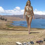 Colossal woman at the lake