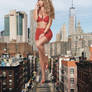 Giantess in red