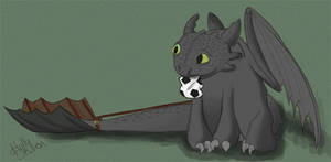 Toothless can't play fetch..